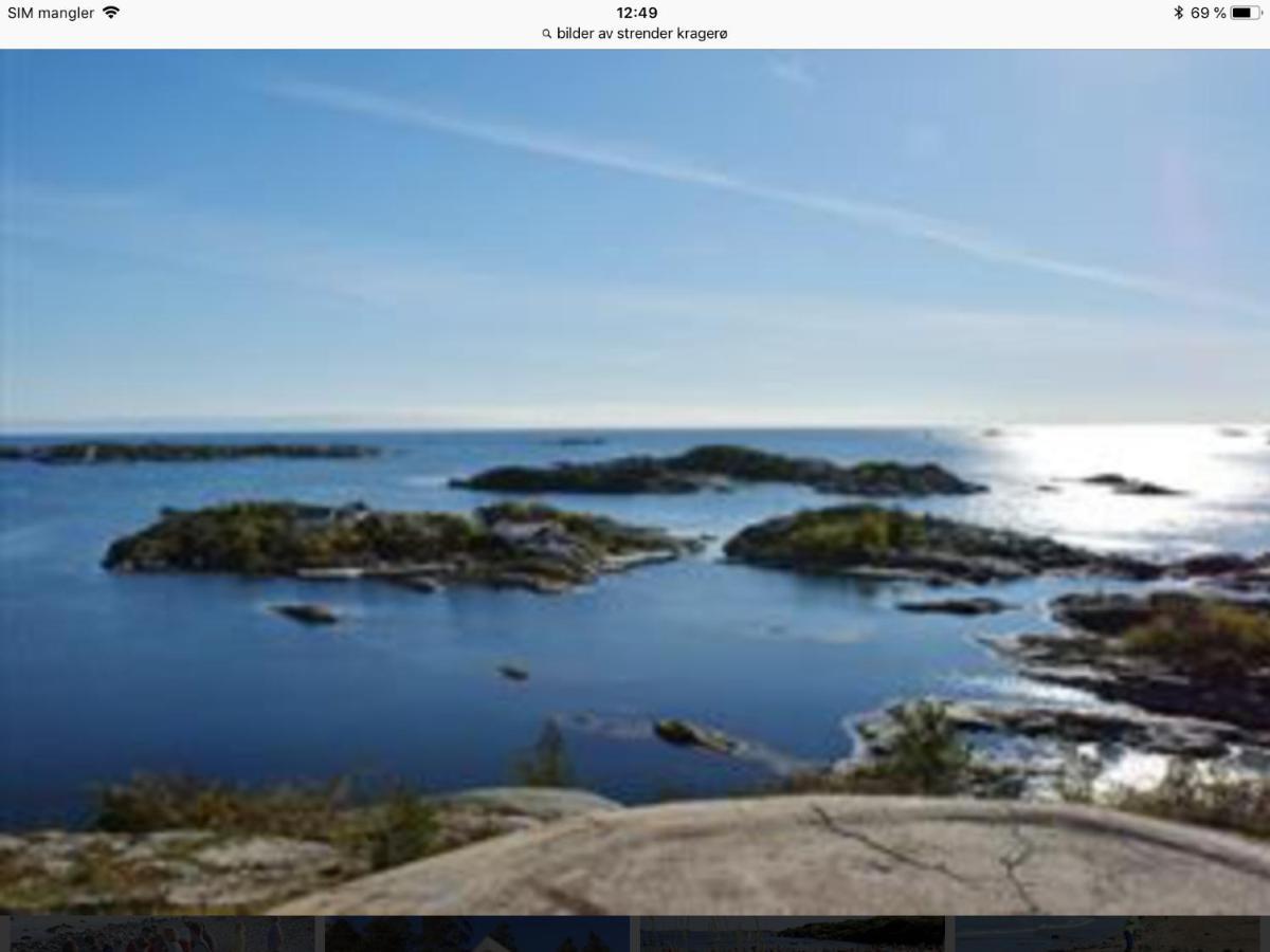 Kragero Hytte Havsutsikt Buitenkant foto