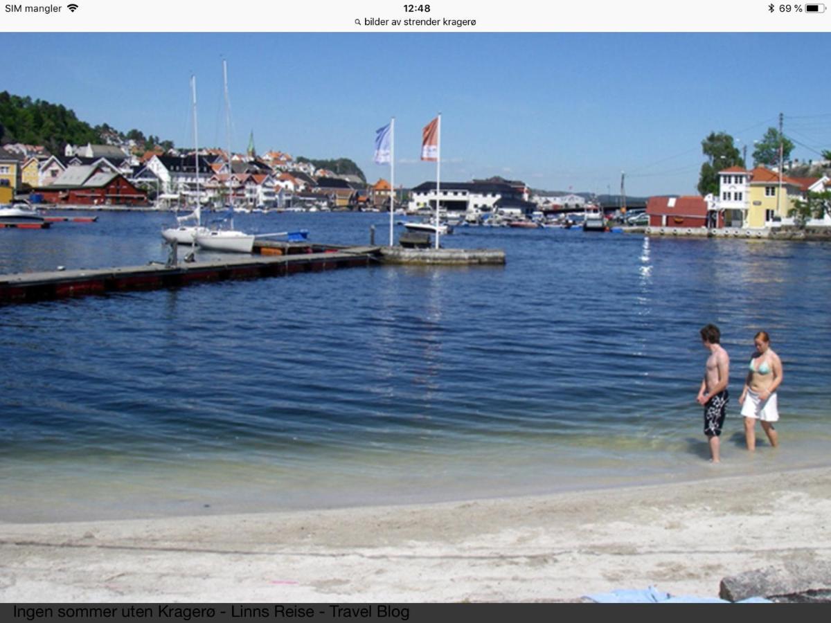 Kragero Hytte Havsutsikt Buitenkant foto